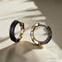 Uniquely Crafted Retro Tang Grass Grain Sense Textured Black Gold High-End Men & Women Hoop Earrings